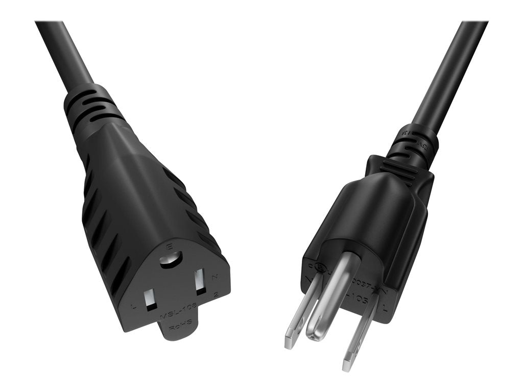 UNC Group - Power cable - NEMA 5-15P to power NEMA 5-15R - 125 V - 13 A - 2 ft - black PWCD-515P515R-13A-02F-BLK