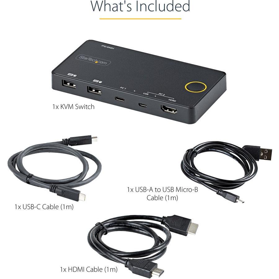 USB-C HDMI KVM Switch - 2 Port 4K 60Hz Computer Switching | StarTech.com SV221HUC4K