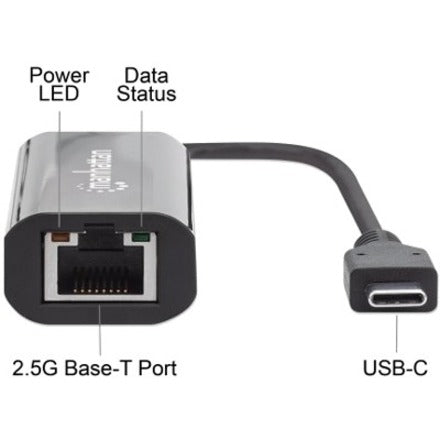 USB-C to 2.5GBASE-T Gigabit (10/100/1000 Mbps & 2.5 Gbps) RJ45 Network Adapter, US2GC30,