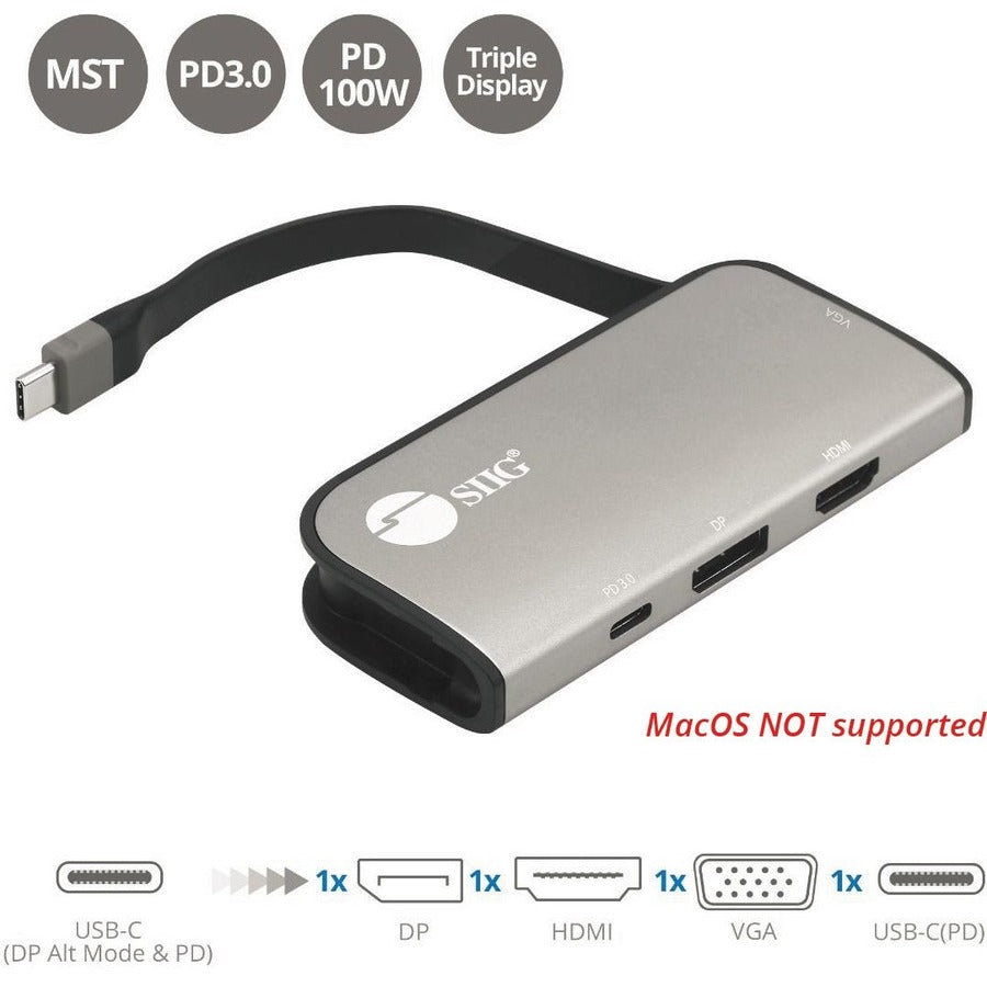 USB-C to Multi-Video MST Hub with 100W PD 3.0 - 4K@60Hz Ultra HD CB-TC0G11-S1