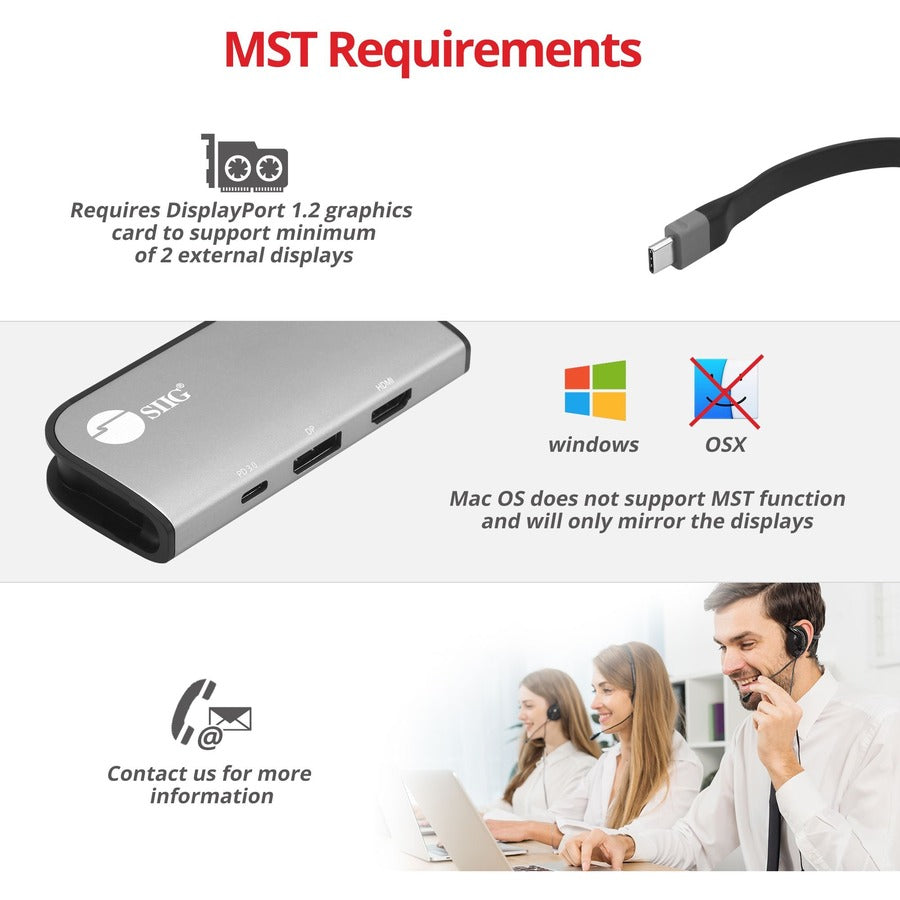 USB-C to Multi-Video MST Hub with 100W PD 3.0 - 4K@60Hz Ultra HD CB-TC0G11-S1