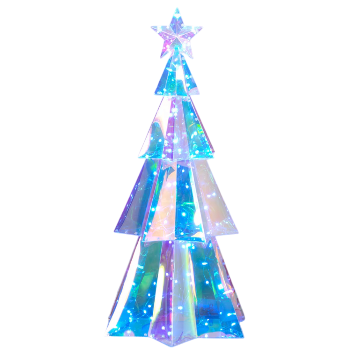USB Lighted Holographic Holiday Tree with Remote Control - 32 Inch