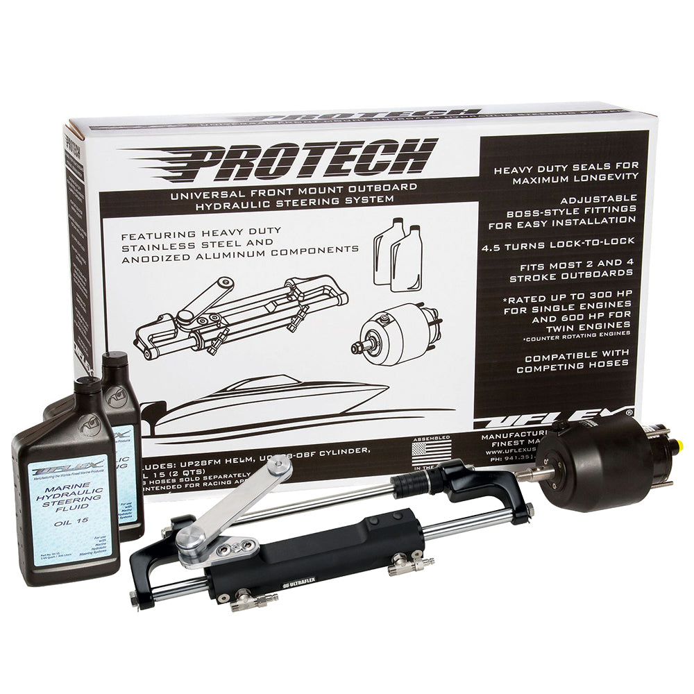 Uflex PROTECH 2.1 Front Mount OB Hydraulic System - Includes UP28 FM Helm Oil &amp;