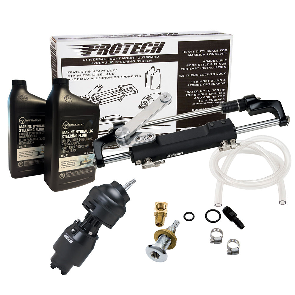 Uflex PROTECH 2.1 Front Mount Tilt OB Hydraulic System - Includes UP28T Helm Pump, Oil,