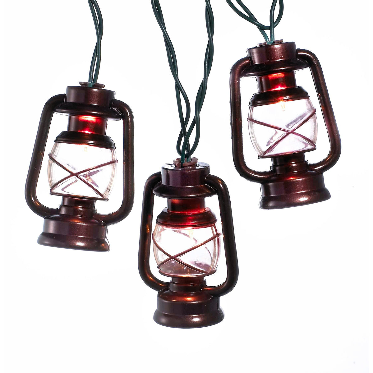 Ul 10-Light Brass Lantern Light Set