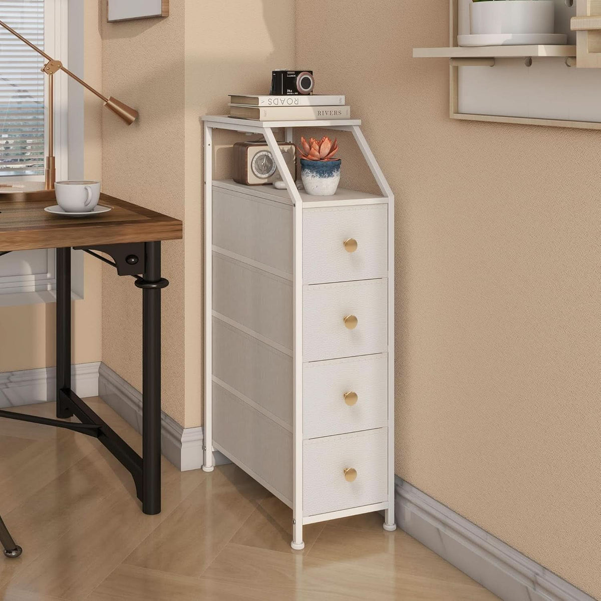 UltraSlimVertical Dresser With USB Charging Station White