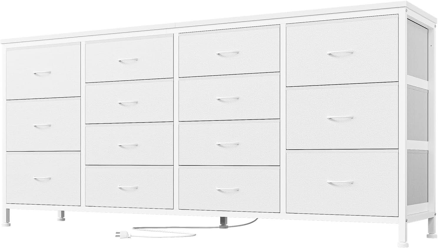 Ultramodern White 63 Inch TV Stand With Integrated Storage