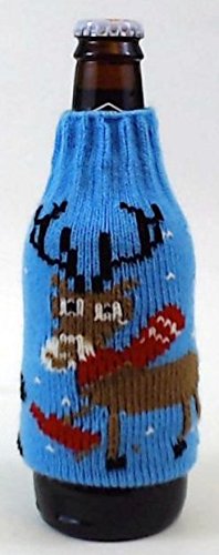 Uncle Bob's Ugly Sweater Beer Bottle Covers - Red Penguin