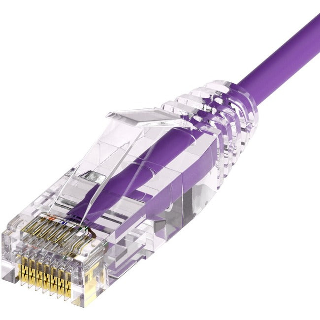 Unirise Clearfit Slim&trade; Cat6A 28AWG Patch Cable, Snagless, Purple, 6ft CS6A-06F-PUR