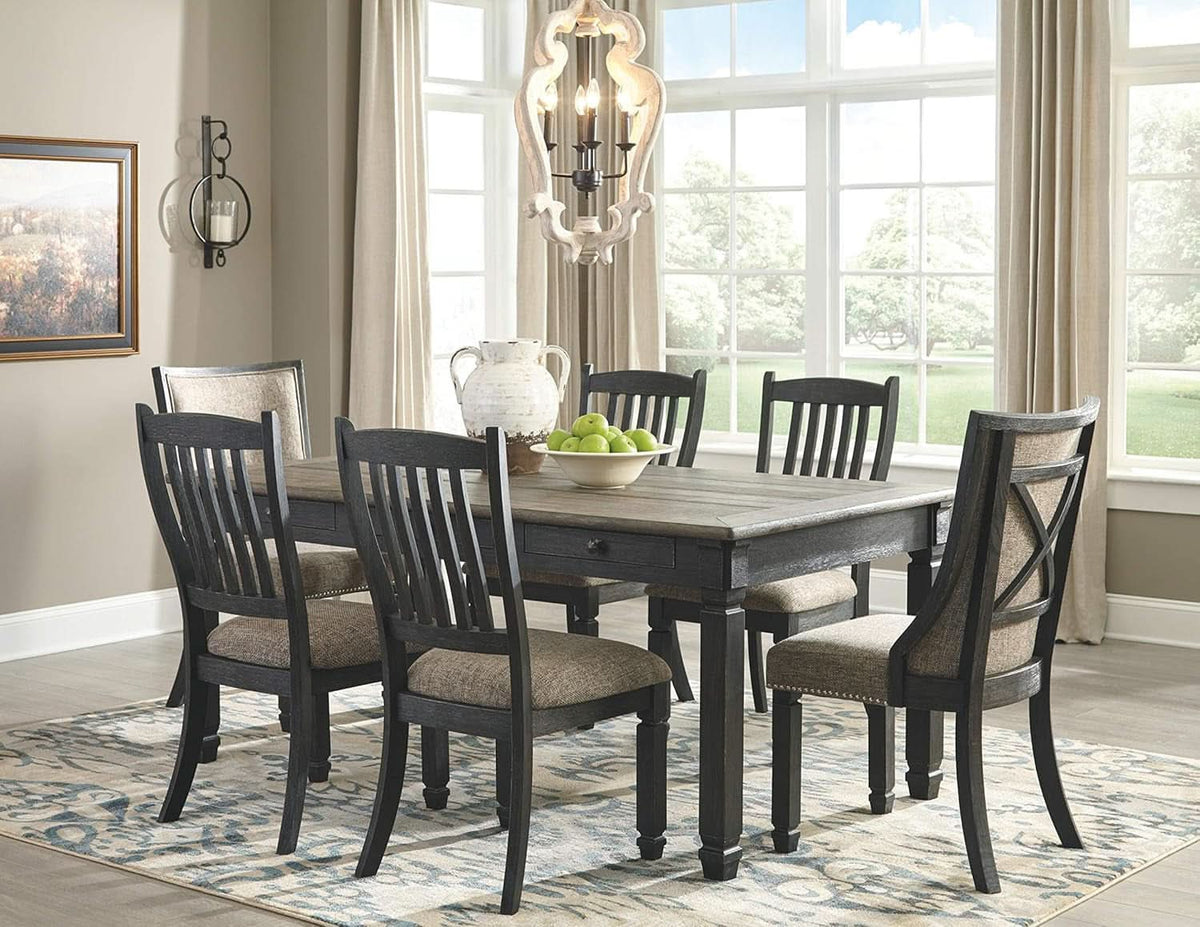 Upholstered Dining Chair 20 Inch Antique Black Set Of 2
