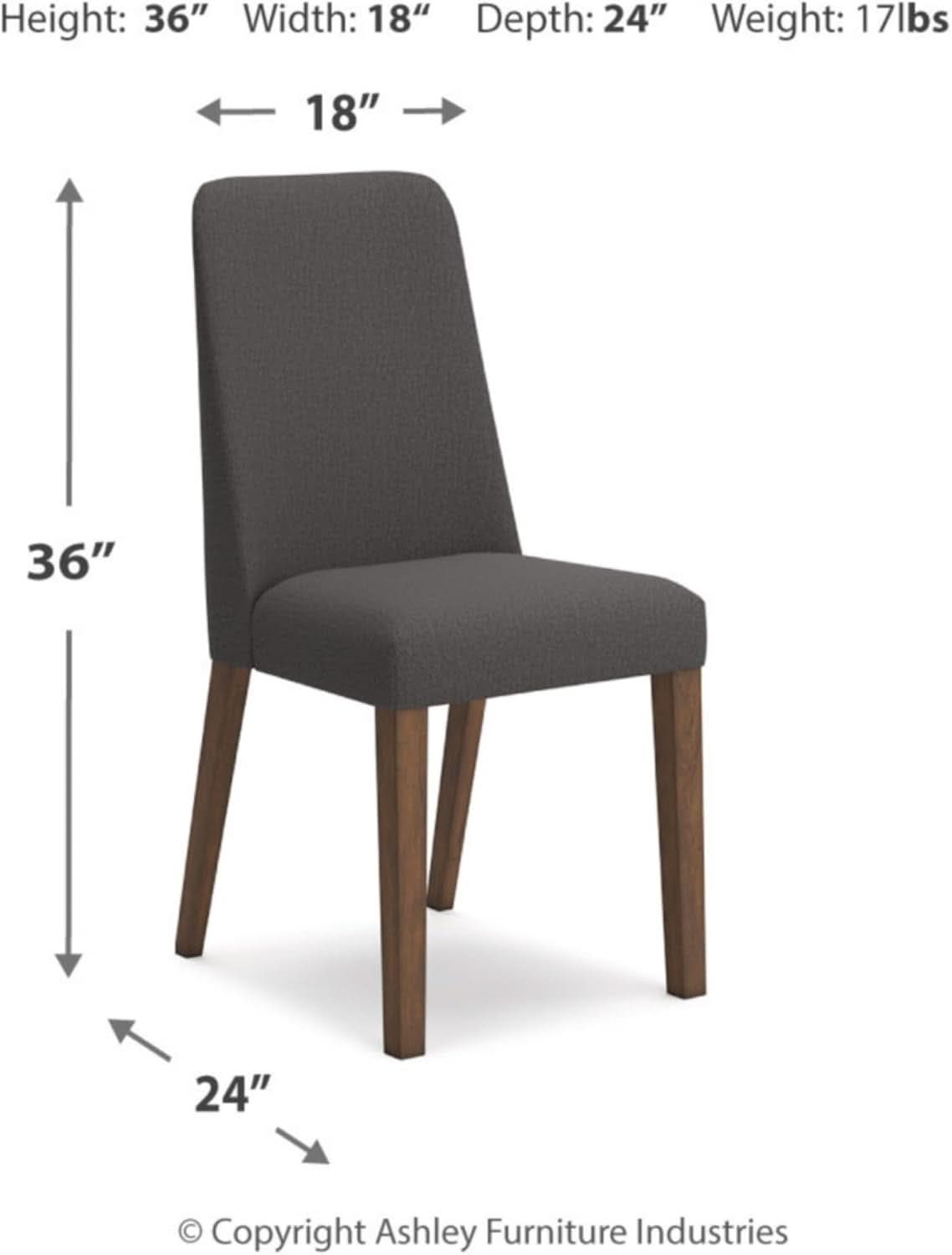 Upholstered Dining Chair, Foam Cushion, Dark Gray Set Of 2