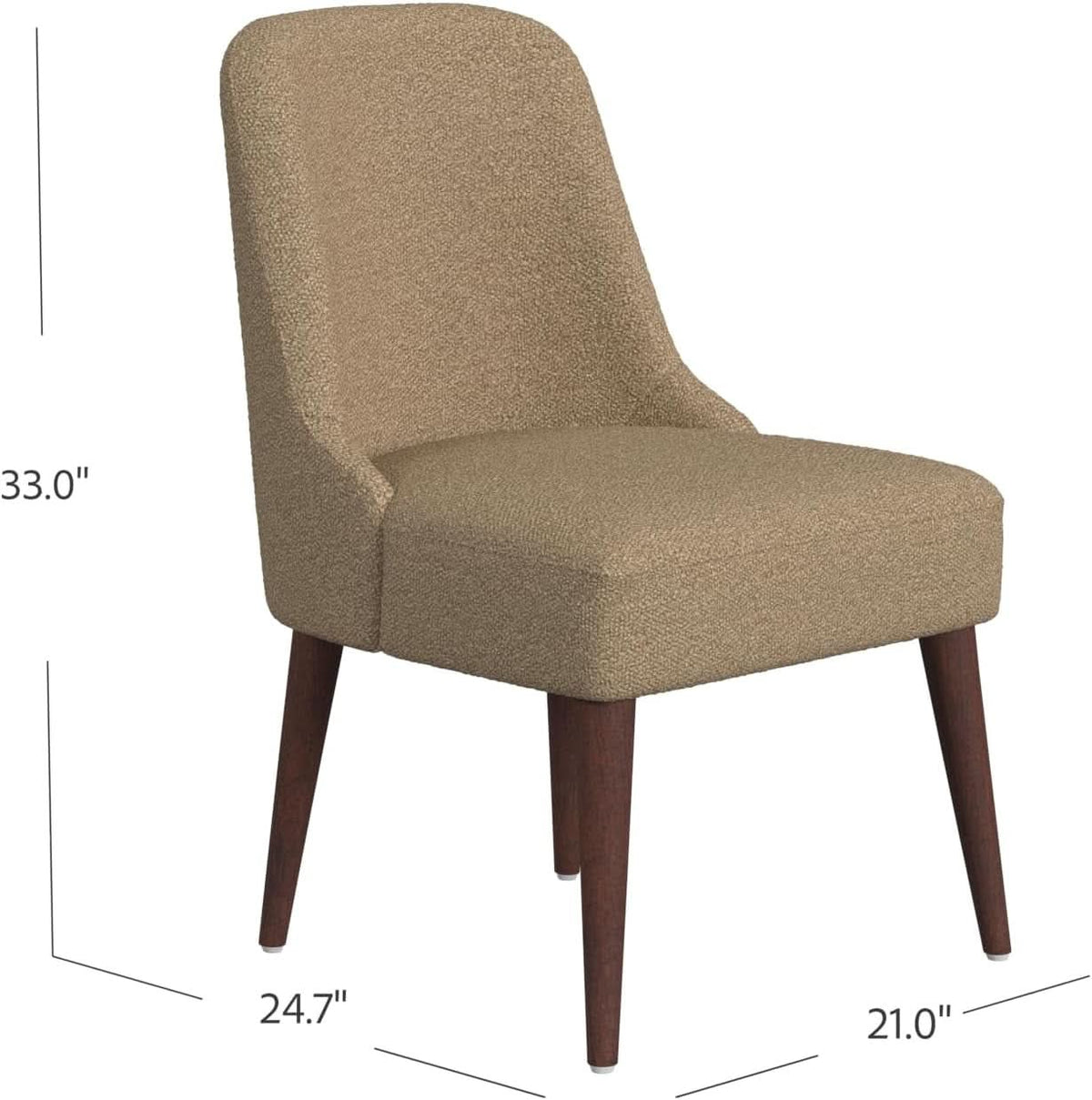 Upholstered Hemet Gayle Side Dining Chair Brown Boucle