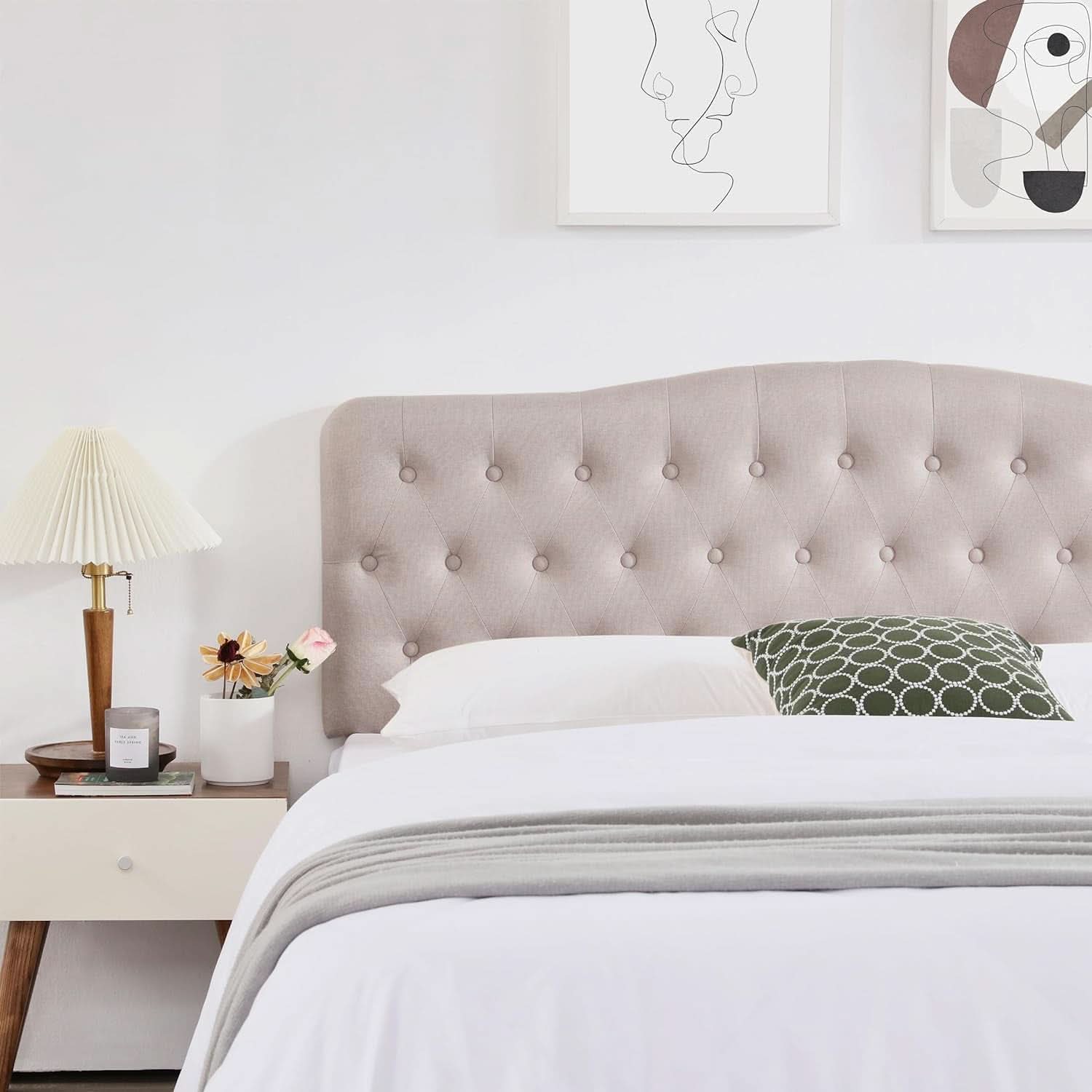 Upholstered Queen Headboard with Adjustable Height and Style