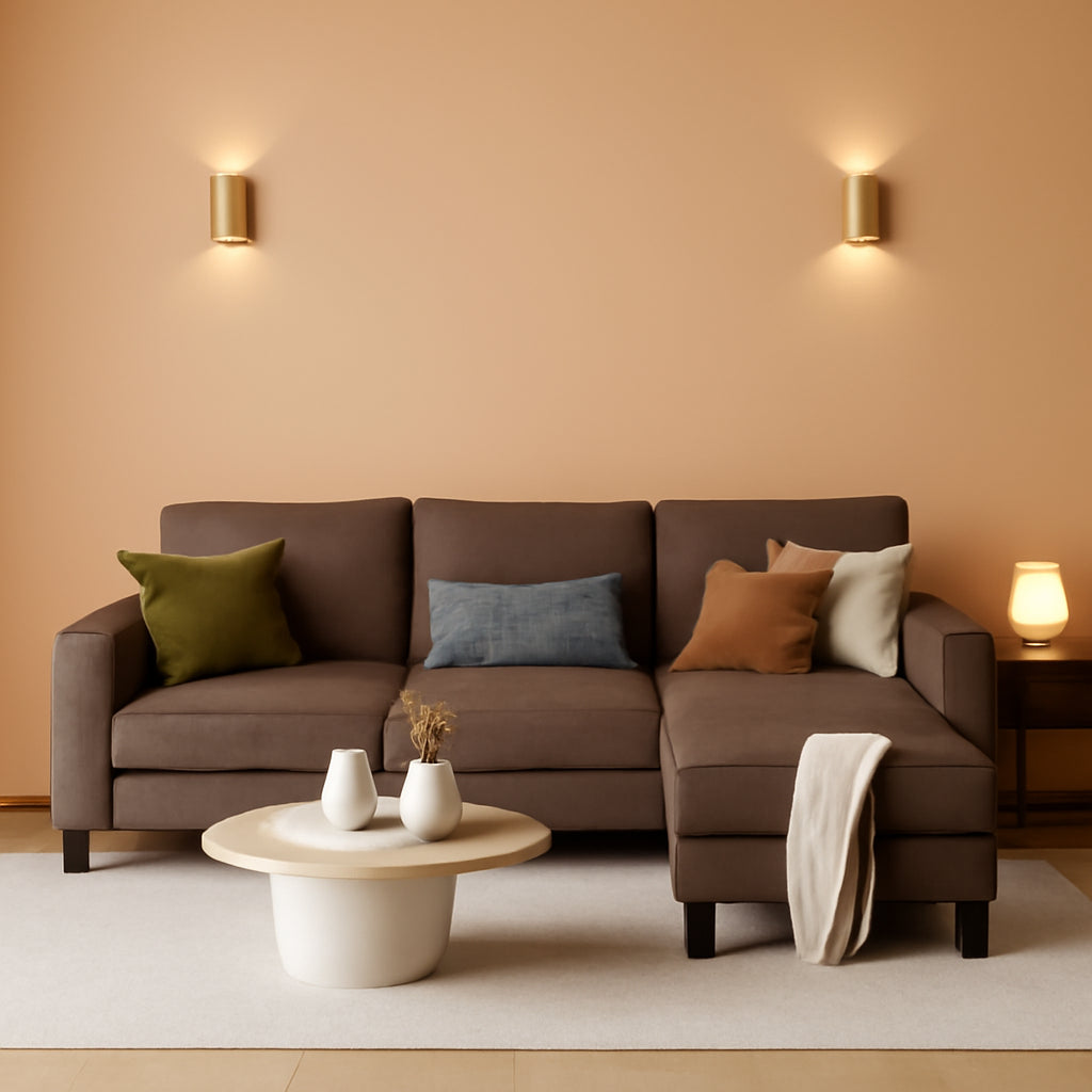Upholstered Sectional Sofa With Reversible Chaise 77.55 Inch