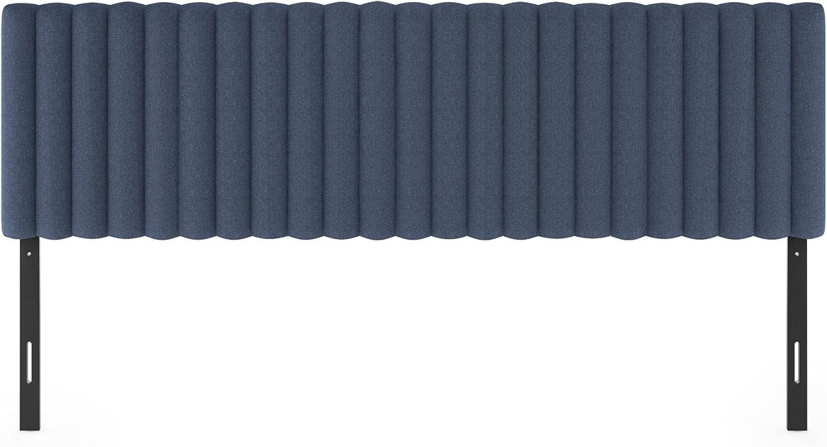 Upholstered Tufted King Headboard in Stylish Denim