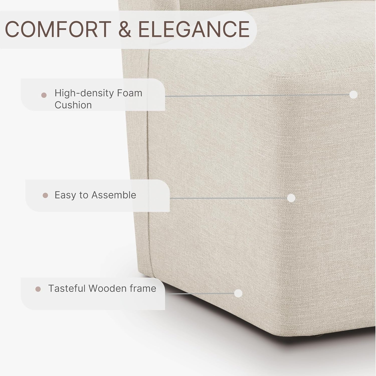 Upholstered Wingback Dining Chair With Removable Casters