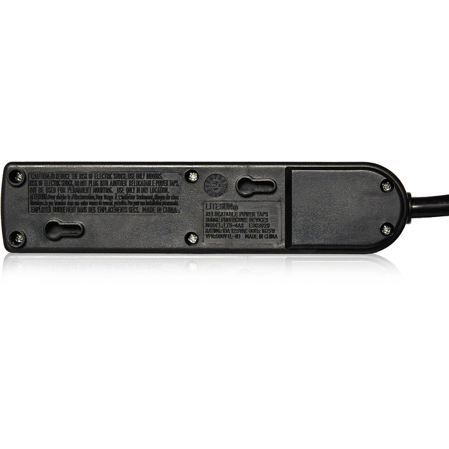 V7 4-Outlet Home/Office Surge Protector, 450 Joules - Black