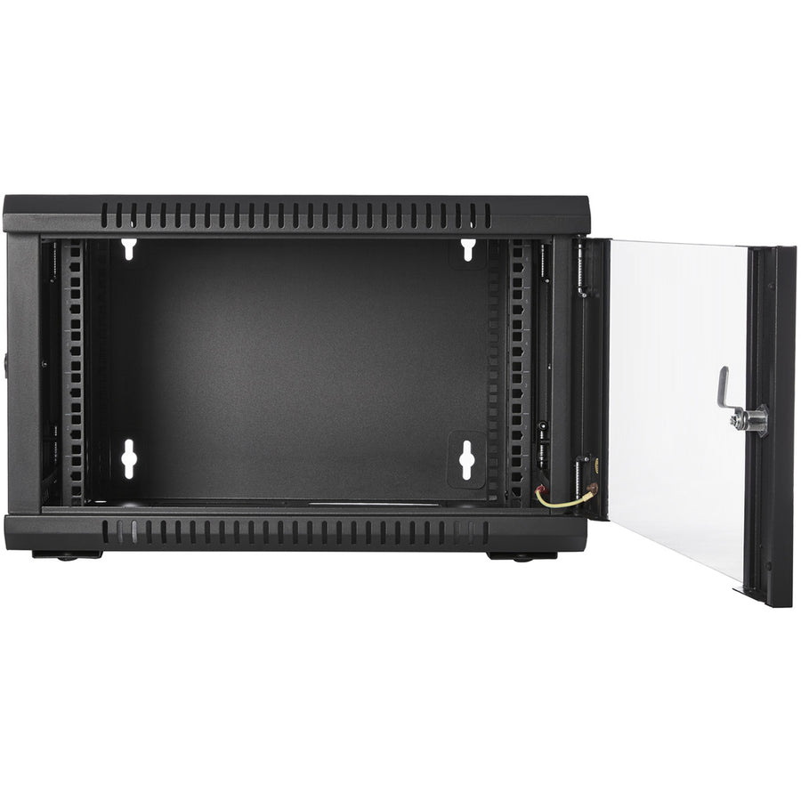 V7 6U Rack Wall Mount Glass Door Enclosure RMWC6UG-1N