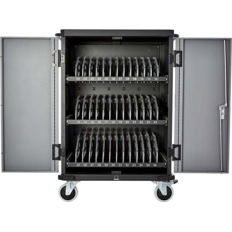 V7 Charge Cart for 36 Mobile Computers - Secure, Store and Charge Chromebooks, Notebooks and Tablets - NEMA US Plug CHGCT36-1N