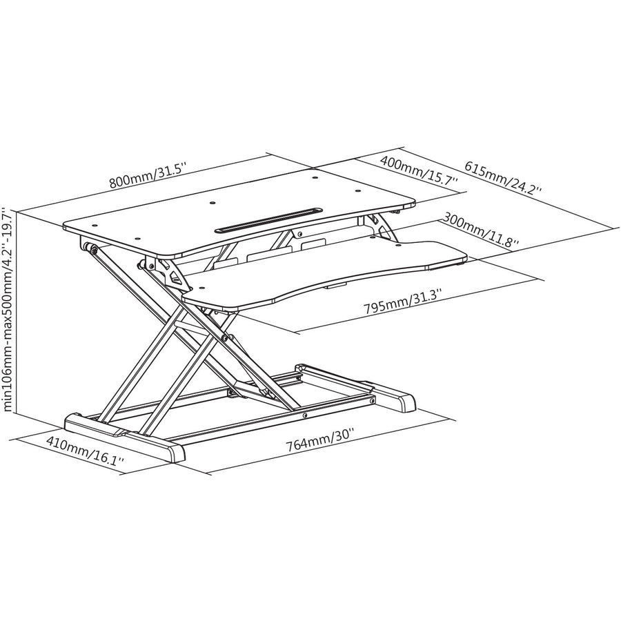 V7 Dt2Ssb-1N Sit-Stand Essential Desktop Workstation