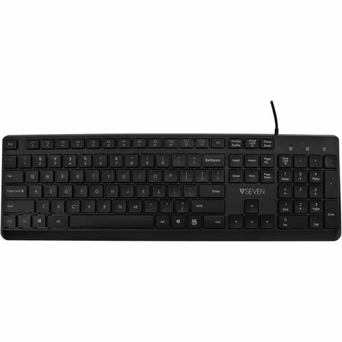 V7 KU350US USB Quiet Keyboard - US Layout - English (US) QWERTY - Business - Black