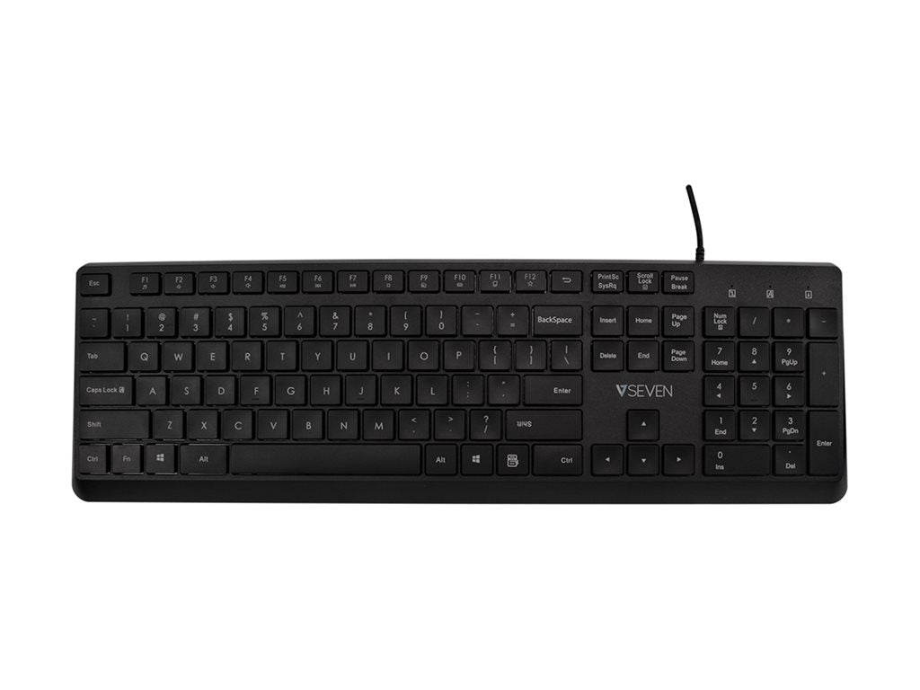V7 KU350US USB Quiet Keyboard - US Layout - English (US) QWERTY - Business - Black