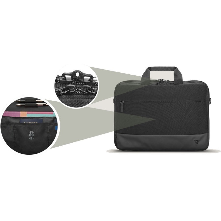V7 Professional CCP17-ECO-BLK Carrying Case (Briefcase) for 17 to 17.3" Notebook - Black"