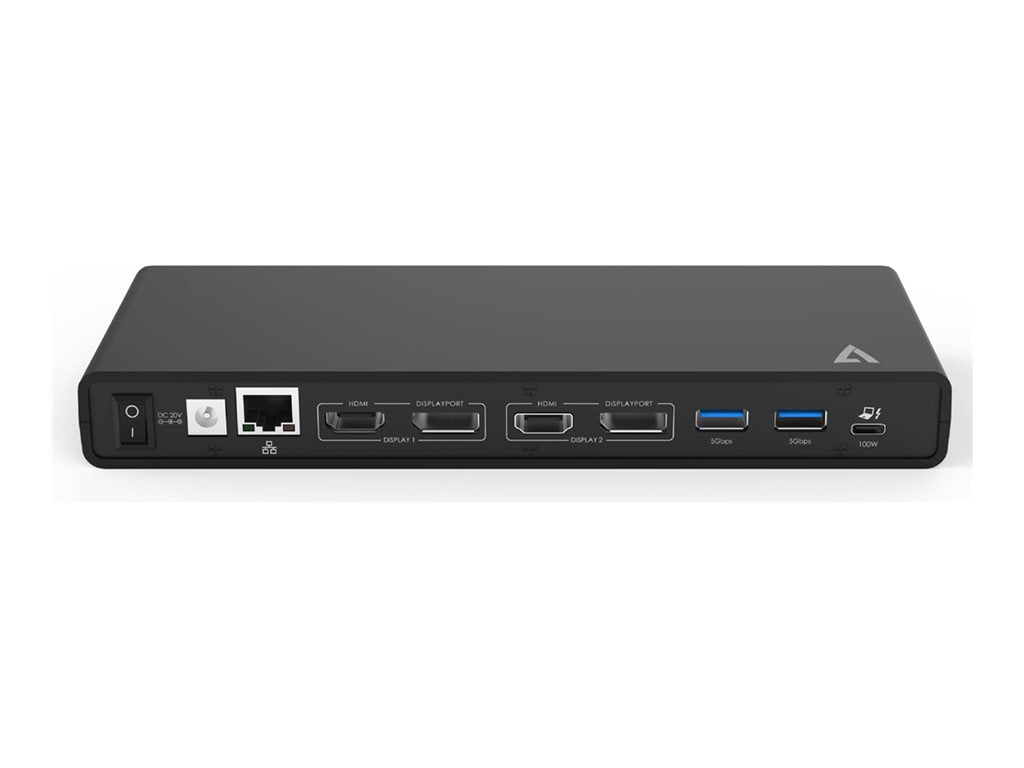 V7 UCDDS2 - Docking station - USB 3.0 - 2 x HDMI, 2 x DP - 1GbE