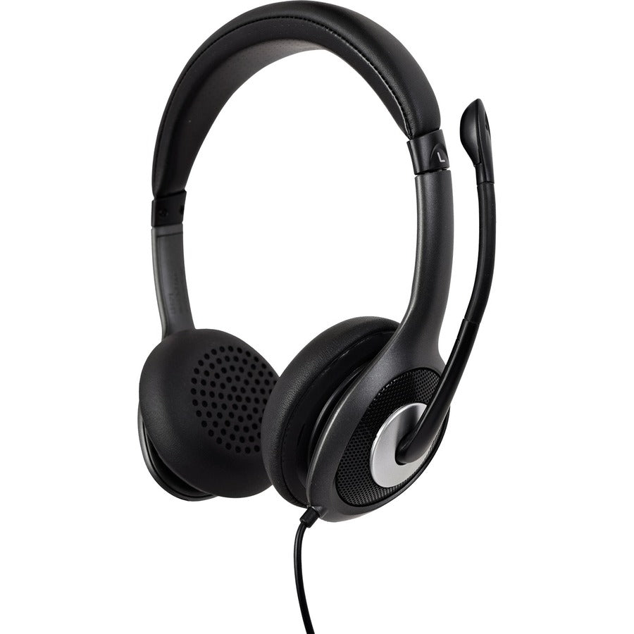 V7 USB-C Deluxe Headset with Noise Cancelling Mic, Volume Control, Digital Headset, Laptop Computer, Chromebook, PC - Black, Gray HU530C