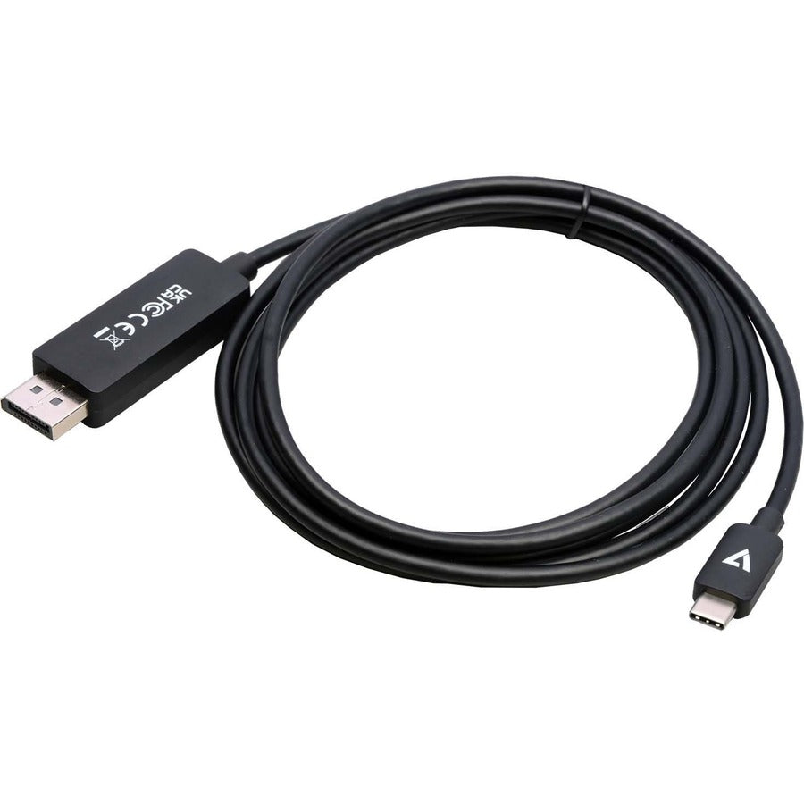 V7 USB-C Male to DisplayPort 1.4 Male 32.4 Gbps 8K/4K UHD V7USBCDP14-2M