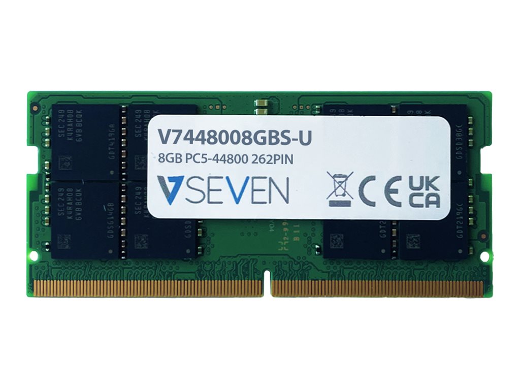 V7 V7448008GBS-U - DDR5 - module - 8 GB - SO-DIMM 262-pin - 5600 MHz / PC5-44800 - CL46 - 1.1 V - unbuffered - on-die