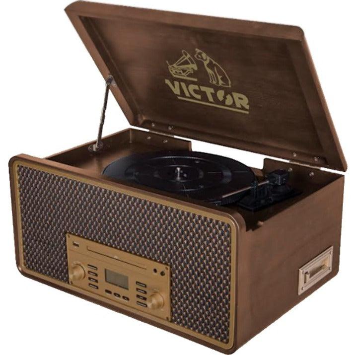 VICTOR Monument 8-in-1 Three Speed Turntable with Dual Bluetooth - Espresso