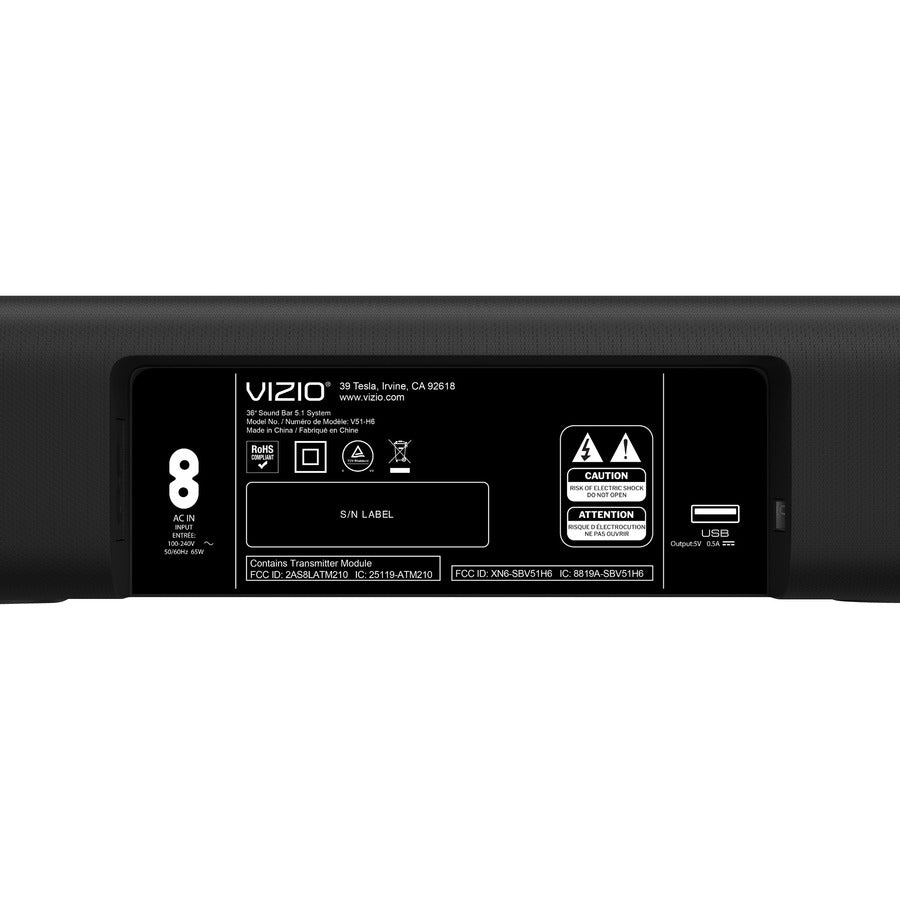 VIZIO V51-H6 5.1 Bluetooth Smart Speaker - Alexa, Google Assistant, Siri Supported - Black