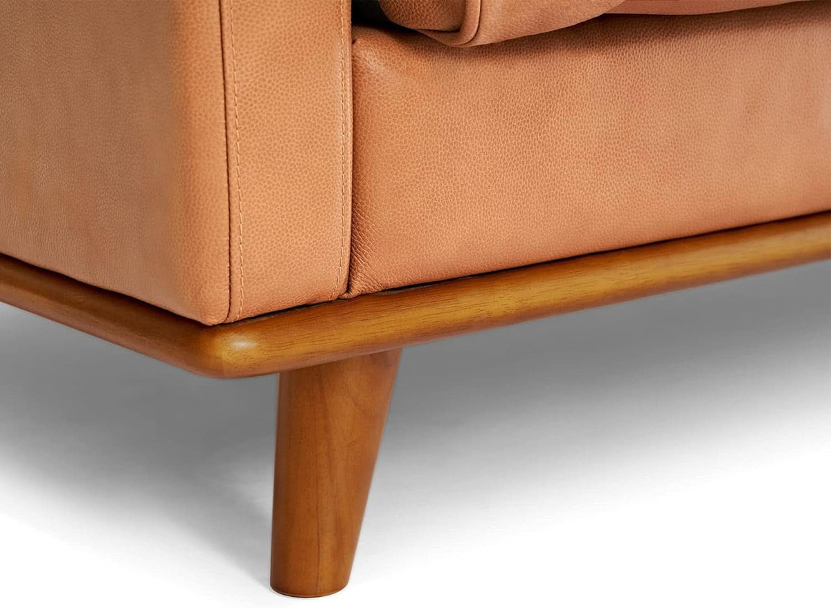 Valencia Artisan 88 Inch Full Leather Sofa Cognac Tan