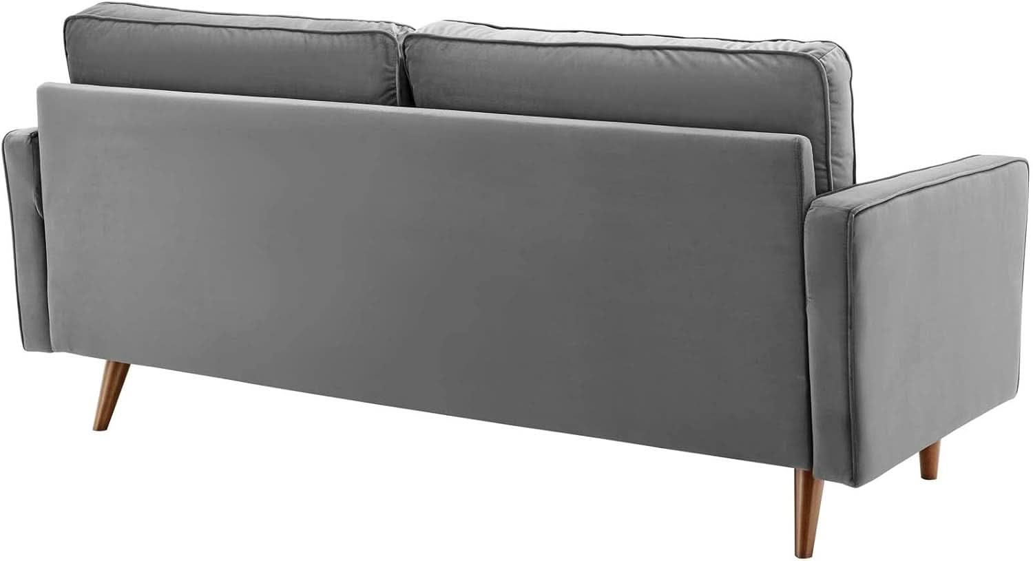 Valour Performance Velvet Sofa Gray Mid Century Modern