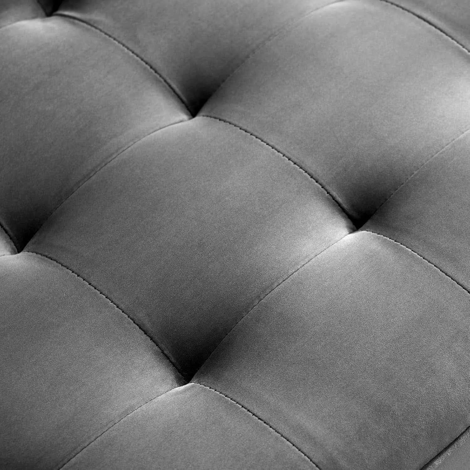Valour Performance Velvet Sofa Gray Mid Century Modern
