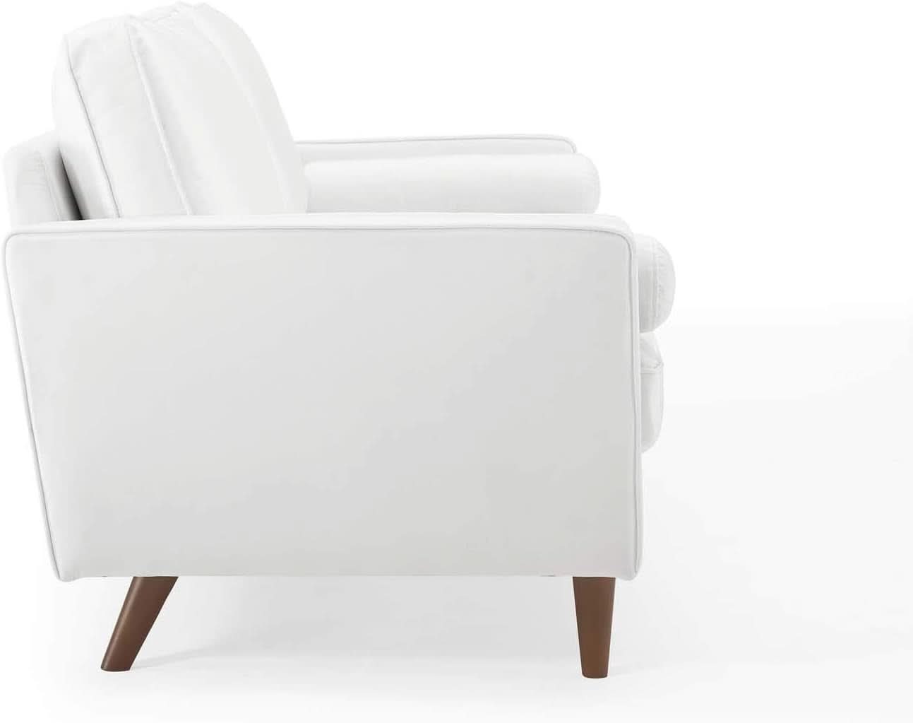 Valour Performance Velvet Sofa White Mid Century Modern