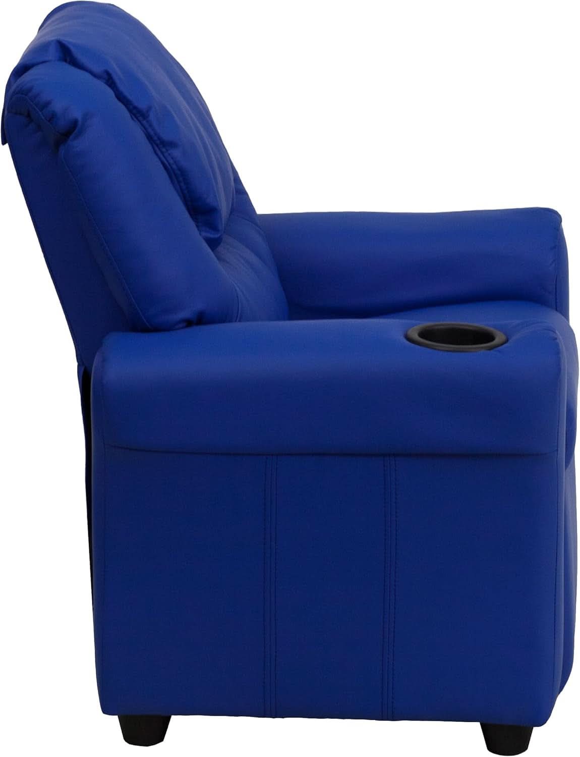 Vana Vinyl Kids Recliner Blue With Cup Holder And Headrest