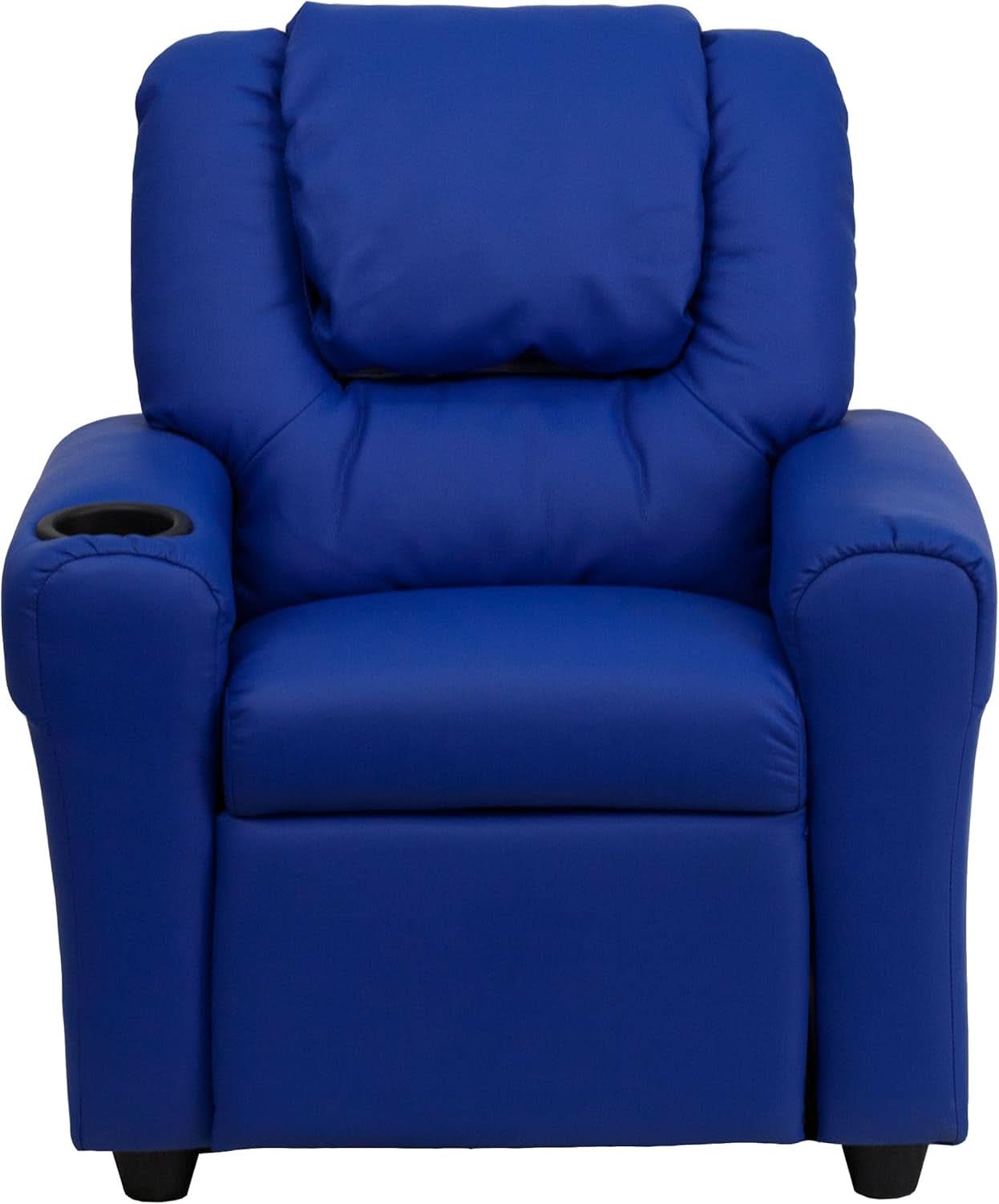 Vana Vinyl Kids Recliner Blue With Cup Holder And Headrest