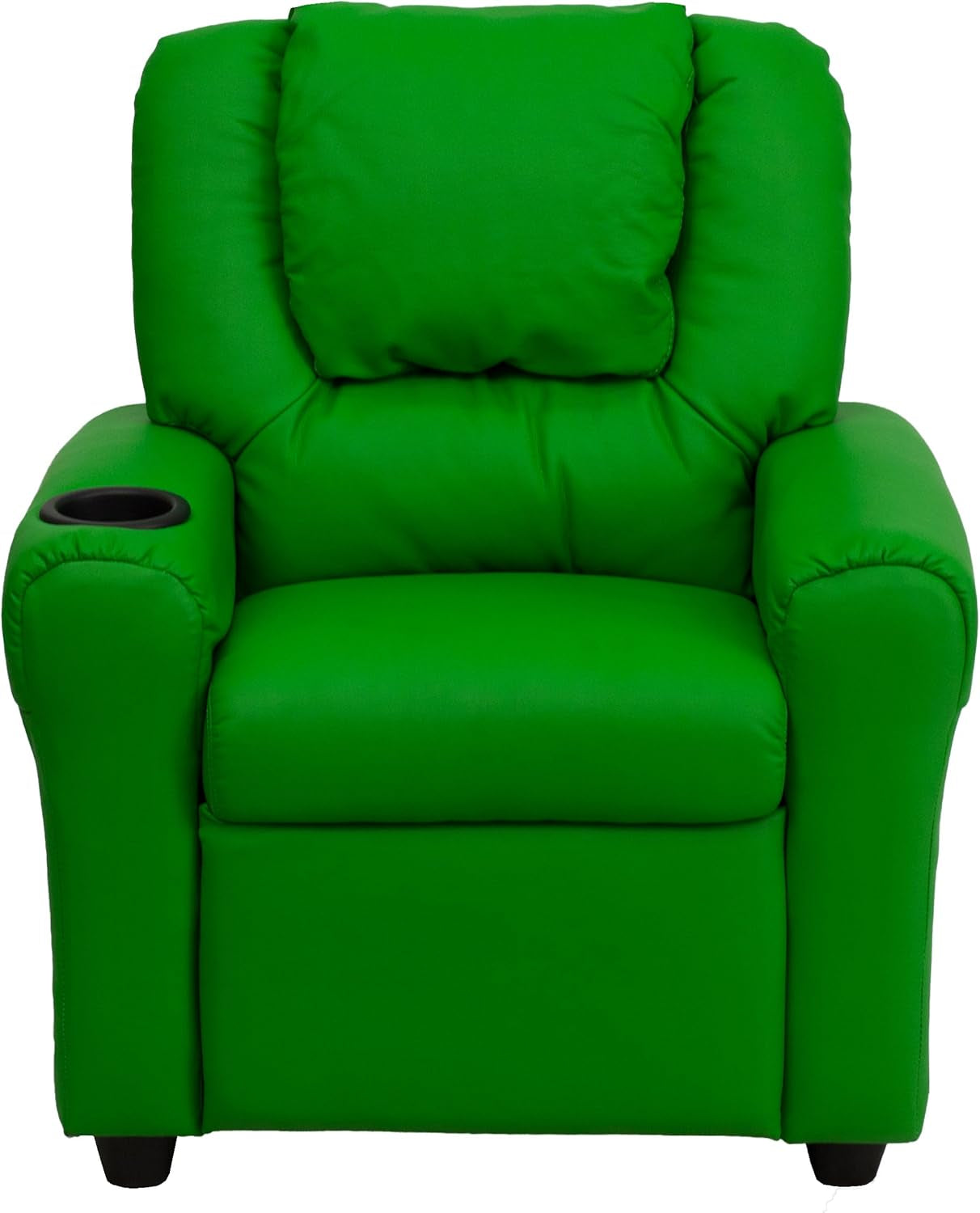 Vana Vinyl Kids Recliner With Cup Holder And Headrest Green