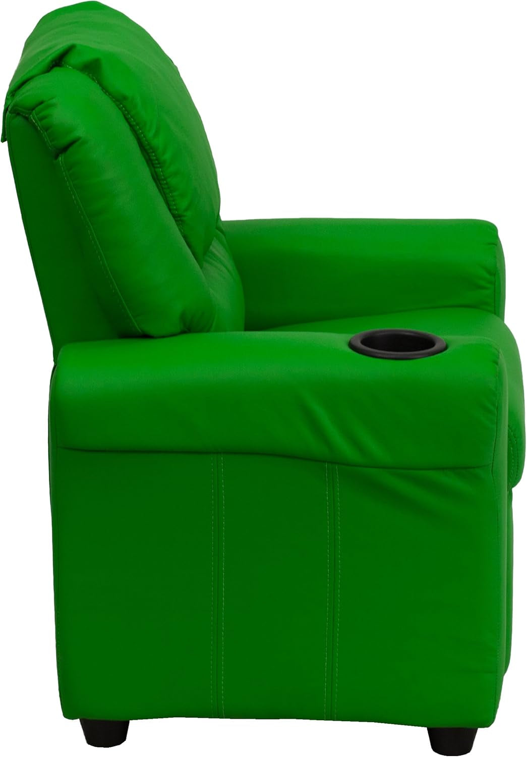Vana Vinyl Kids Recliner With Cup Holder And Headrest Green