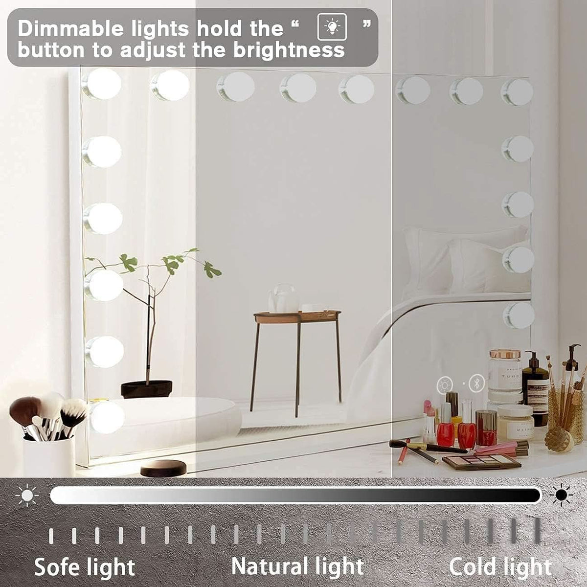 Vanity Mirror Lights And Bluetooth Speaker 32x23 Inches