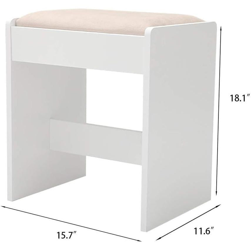 Vanity Set With 10 LED Lights White For Bedroom Makeup