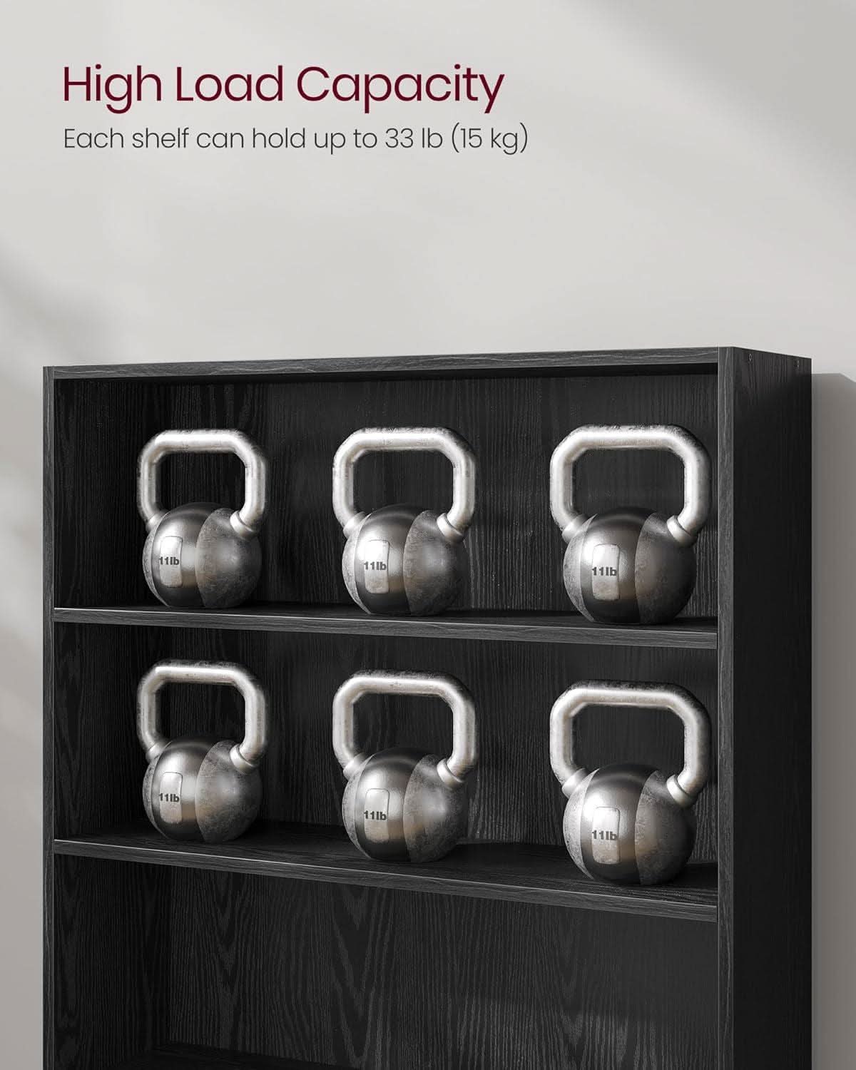 Vasagle Custos 3 Tier Ebony Bookshelf With Adjustable Shelves