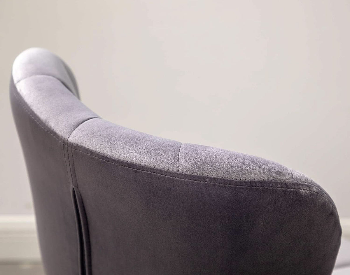 Velvet Adjustable Swivel Barstools Gray Set of Two