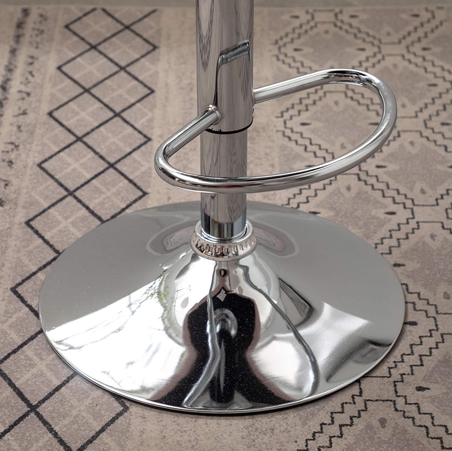 Velvet Adjustable Swivel Barstools Gray Set of Two