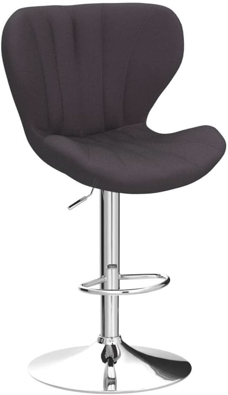 Velvet Adjustable Swivel Barstools Gray Set of Two