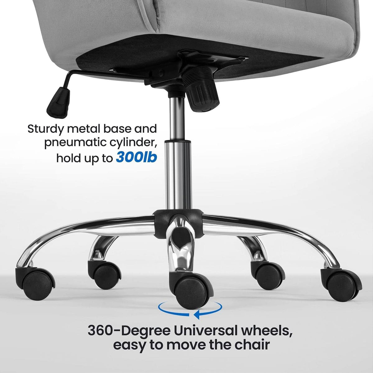 Velvet Desk Chair Height Adjustable Swivel Office Chair