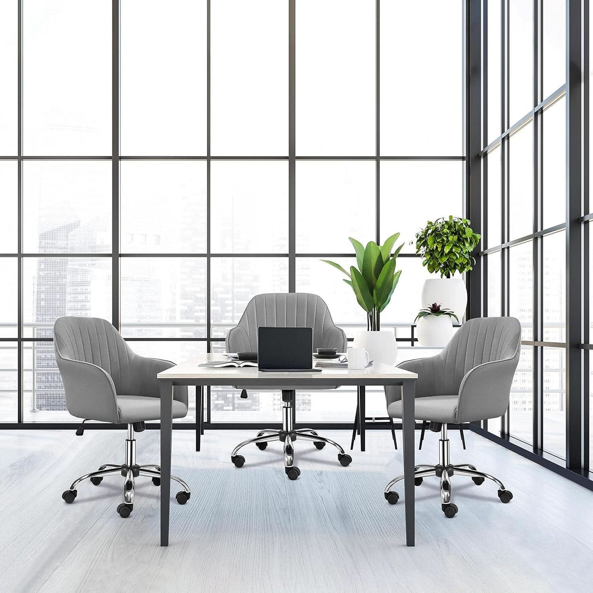 Velvet Desk Chair Height Adjustable Swivel Office Chair