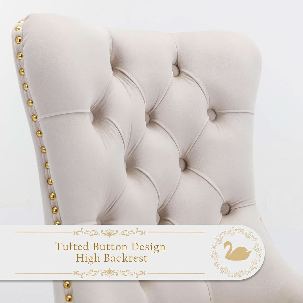 Velvet Dining Chairs Set Of 4 With Gold Plated Legs
